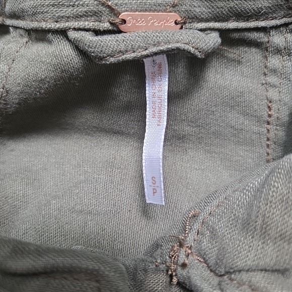 Free People Woman's Size Small Petite Military Style Utility Jacket Green‎ - Picture 5 of 11